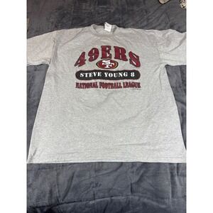 Vintage San Francisco 49ers Steve Young 8 T-Shirt Sport Attack Gray XL NFL‎
